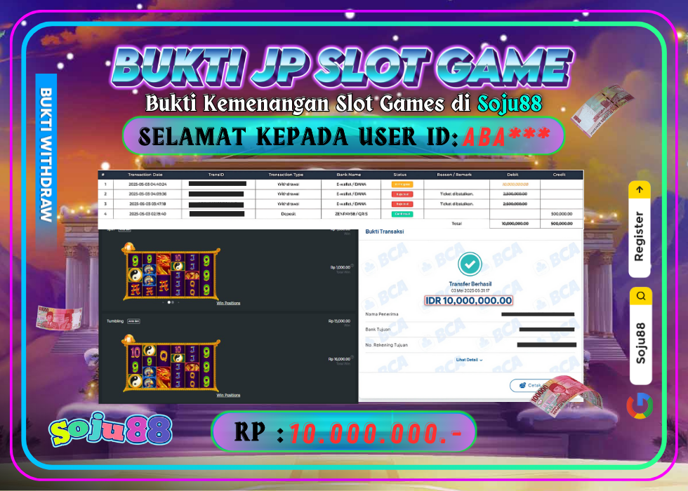 JACKPOT SLOT GAME (PRAGMATICPLAY- 5 LIONS MEGAWAYS™ 2) RP.10.000.000,- LUNAS DI SOJU88!