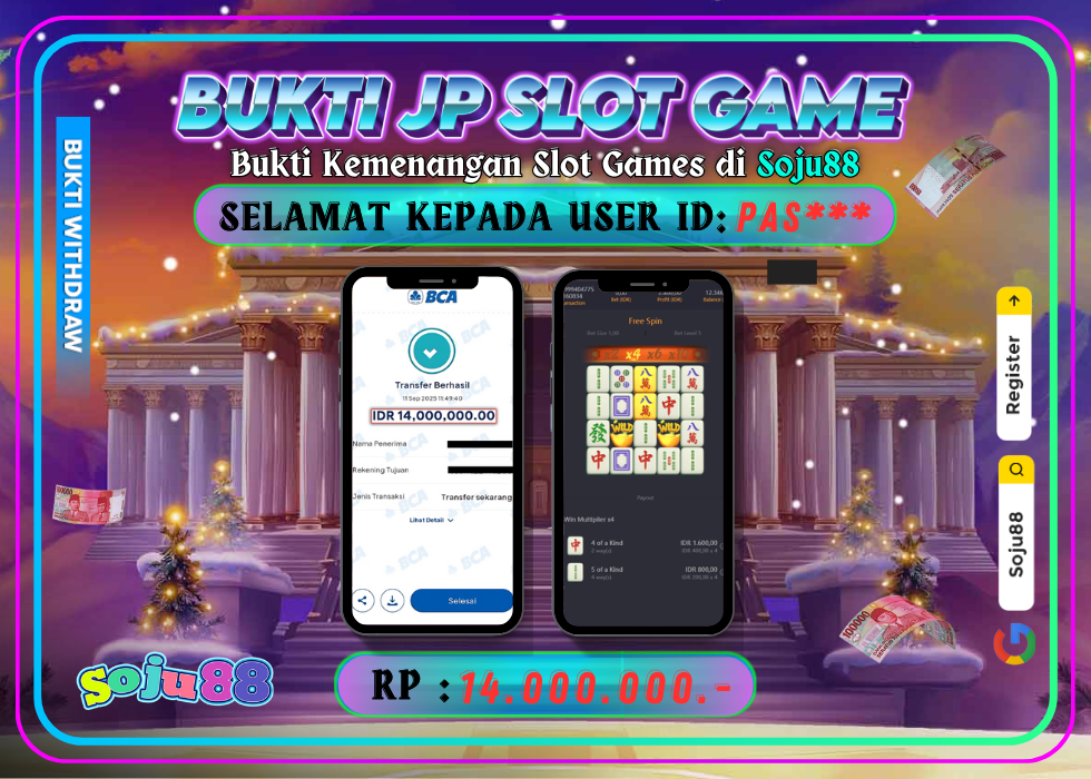 JACKPOT SLOT GAME (PGSOFT – MAHJONG WAYS 2) RP.14.000.000,- LUNAS DI SOJU88!