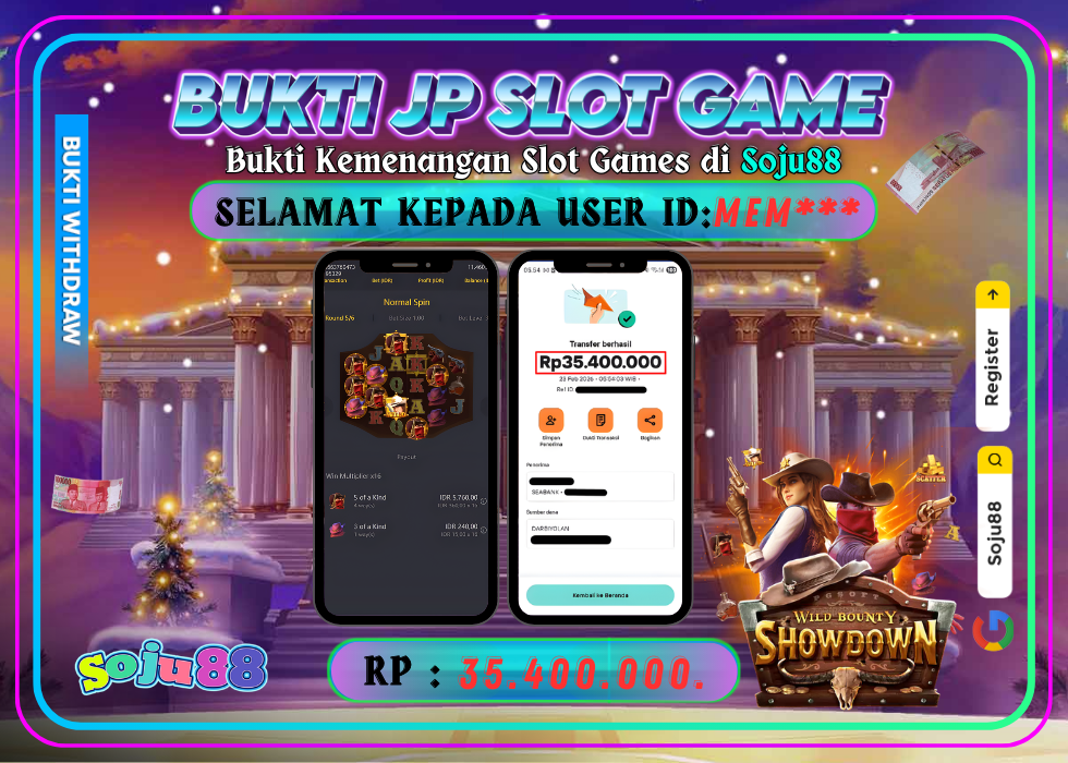 JACKPOT SLOT GAME (PGSOFT- WILD BOUNTY SHOWDOWN) RP.35.400.000,- LUNAS DI SOJU88!